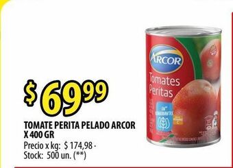 Punto Mayorista Arcor Tomate Perita Pelado x 400 gr oferta