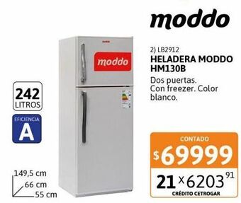 Cetrogar Heladera con freezer moddo 242 litros hm130b oferta