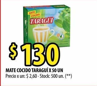 Punto Mayorista Mate cocido taraguí x 50un oferta