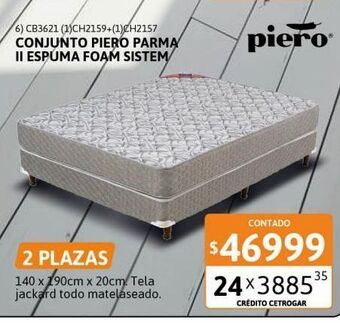 Cetrogar Colchón piero parma jack 140 x 190 x 20cm espuma oferta