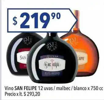 San Felipe Vino 12 Uvas / Malbec / Blanco x 750cc
