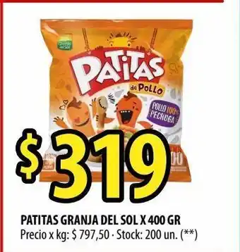 Punto Mayorista Patitas granja del sol x 400g oferta