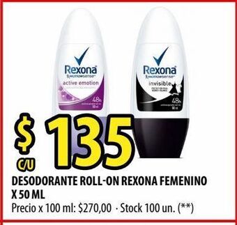 Punto Mayorista Desodorante roll on rexona x 50ml oferta