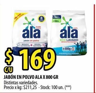 Punto Mayorista Jabón en polvo ala x 800g oferta