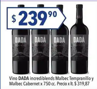 Hergo Dadá Incrediblends Malbec Tempranillo Y Malbec Cabernet Vino x 750cc oferta
