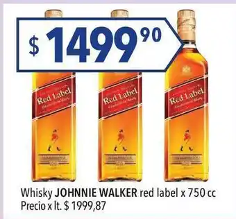 Hergo Johnnie Walker Red Label Whisky x 750cc oferta