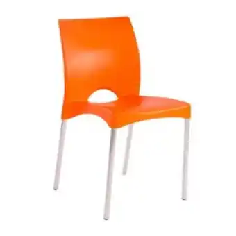 Tevelin Silla plastico garden life f900011 patas aluminio boston naranja oferta