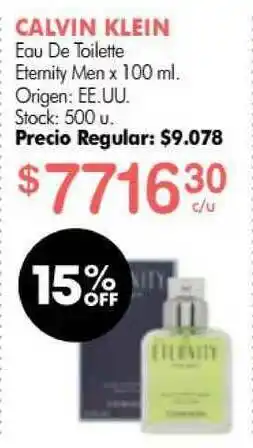 Calvin Klein Eau De Toilette Eternity Men x 100ml