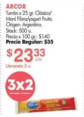Simplicity Arcor Turrón x 25gr. oferta