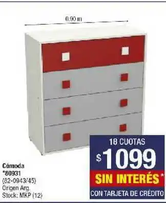 Lombardi Cómoda 80931 oferta