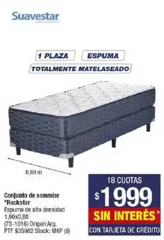 Lombardi Suavestar Conjunto De Sommier Rockstar oferta
