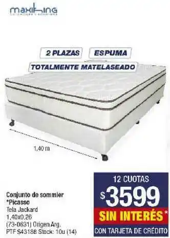 Lombardi Maxiking Conjunto De Sommier Picasso oferta