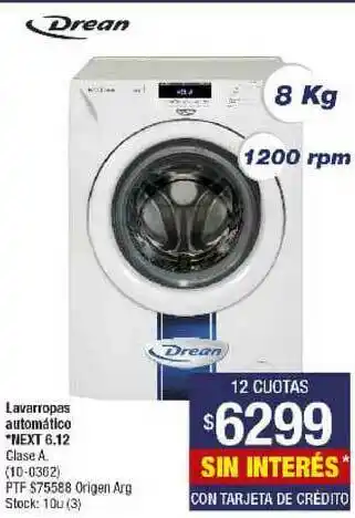 Lombardi Drean Lavarropas Automatico Next 6.12 oferta