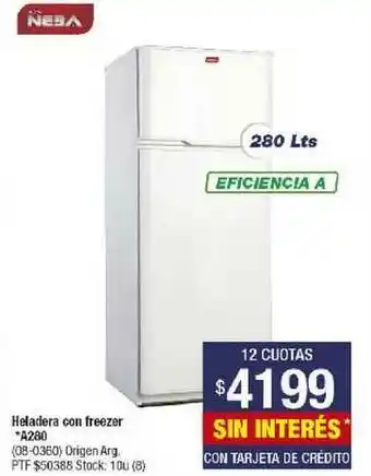 Lombardi Neba Heladera Con Freezer A280 oferta