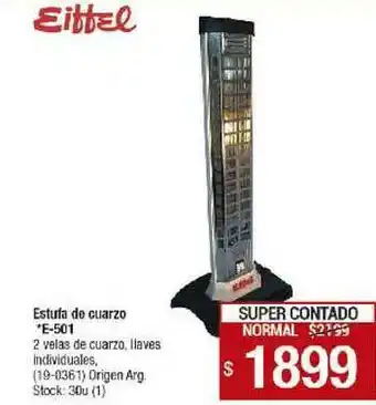 Lombardi Eiffel Estufa De Cuarzo E-501 oferta