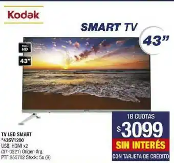 Lombardi Kodak Tv Led Smart 43SV1200 oferta
