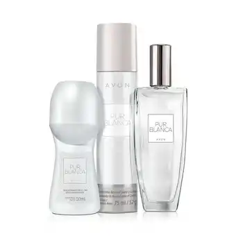 Avon Set x3 pur blanca - perfume + body spray + desodorante oferta