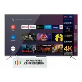 Smart tv tcl 65" l65p725 4k uhd android tv control x voz