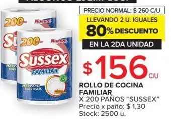 Carrefour Sussex Rollo de Cocina Familiar x 200 Paños oferta