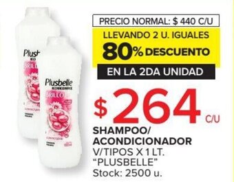 Carrefour Plusbelle Shampoo / Acondicionador V/Tipos x 1 Lt. oferta