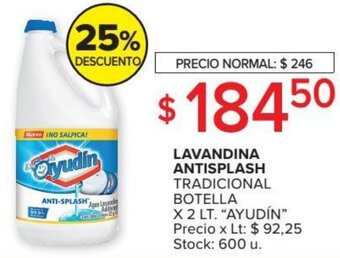 Carrefour Ayudín Lavandina Antisplash Tradicional Botella x 2 Lt. oferta