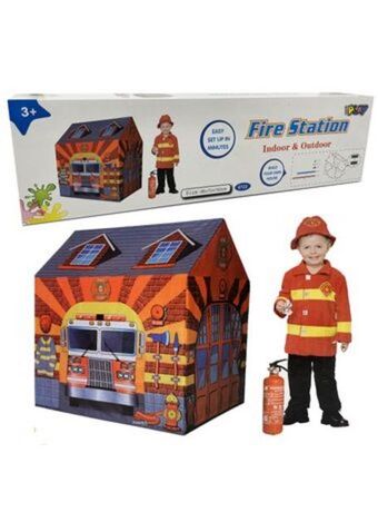Carpa infantil cuartel bomberos interior/exterior 95x72x102 cm
