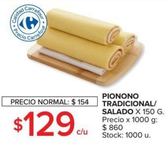 Carrefour Pionono Tradicional / Salado x 150 g. oferta