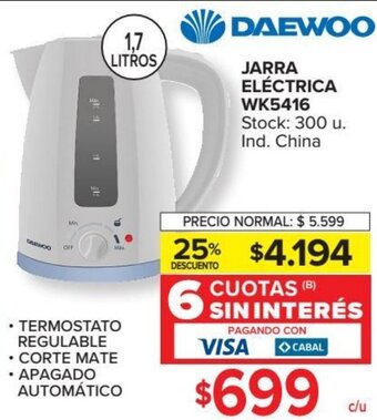 Carrefour Daewoo Jarra Eléctrica WK5416 oferta