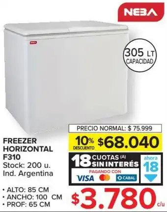 Carrefour Neba Freezer Horizontal F310 oferta
