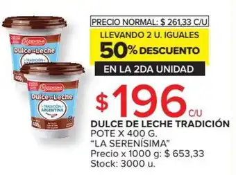 Carrefour Market La Serenísima Dulce de Leche Tradición Pote x 400 g. oferta
