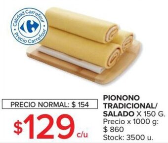 Carrefour Market Pionono Tradicional/Salado x 150 g oferta