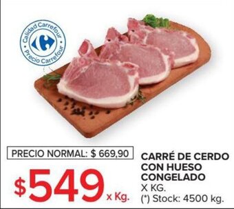 Carrefour Market Carré de Cerdo Con Hueso Congelado x Kg. oferta