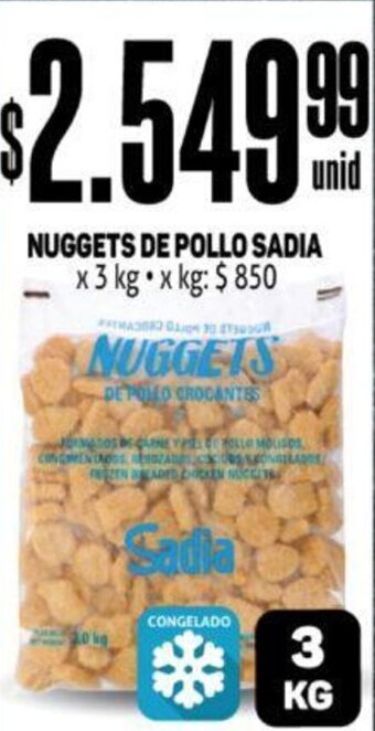 Makro Nuggets de Pollo Sadia x 3 kg oferta