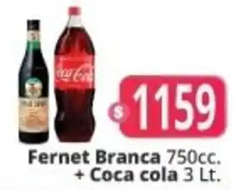 Autoservicio Capo Fernet Branca 750 cc. + Coca Cola 3 lt oferta