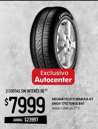 Changomas Neumático formula gt engy 175/70r14 84t oferta