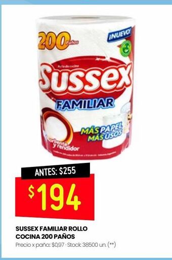 Changomas Rollo de cocina sussex x 200 paños oferta