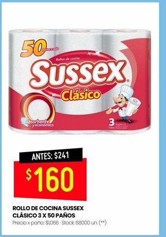 Changomas Rollo de cocina sussex 3 x 50 paños oferta