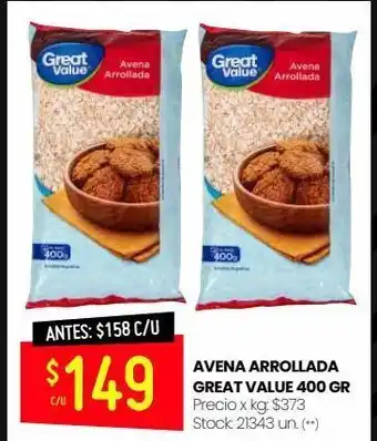 Changomas Avena arollada great value 500gr oferta