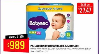 Changomas Pañales babysec oferta