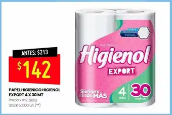 Changomas Papel higiénico higienol 4 x 30mts oferta