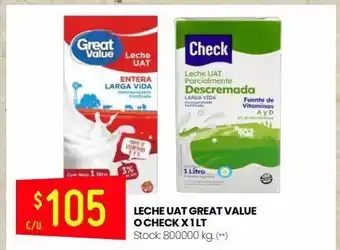 Changomas Leche great value x 1l oferta
