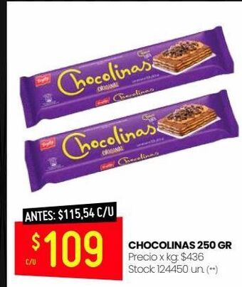 Changomas Chocolinas 250gr oferta