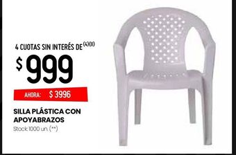 Changomas Silla plástica con apoyabrazos oferta