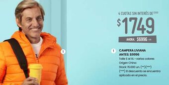 Changomas Campera liviana oferta
