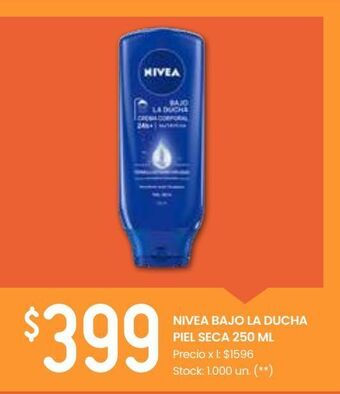 Changomas Nivea bajo la ducha piel seca 250 ml oferta
