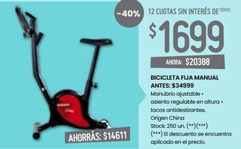Changomas Bicicleta fija manual oferta