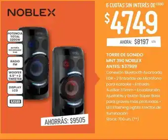 Changomas Torre de sonido oferta