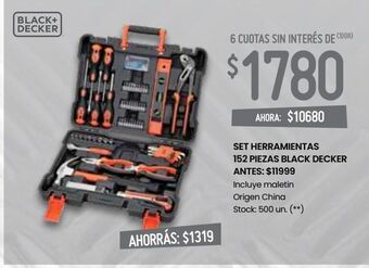 Changomas Set herramientas 152 piezas black decker oferta