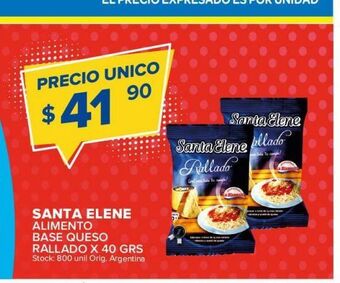 Carrefour Maxi Santa elene alimento base queso rallado oferta