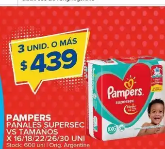 Carrefour Maxi Pañales supersec pampers oferta